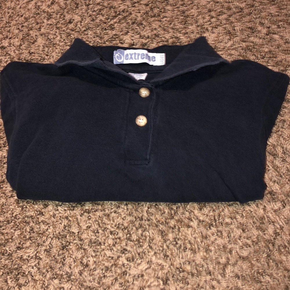 Dark blue cropped polo